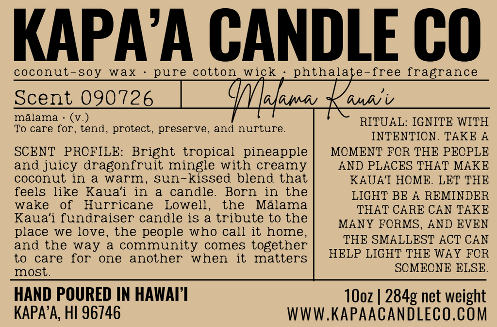 Mālama Kauaʻi Fundraiser Candle